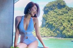 Những lần khoe hình thể của Thúy Ngân 'Gạo nếp gạo tẻ'