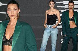 Bella Hadid nội y ren mỏng tang, chị gái Gigi Hadid mặc quần rách vị trí táo bạo