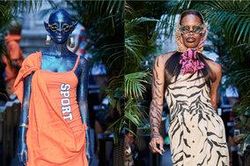 Dàn người mẫu để ngực trần, vẽ da hổ trên sàn diễn New York Fashion Week