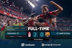 Granada 2-0 Barcelona: Messi bất lực, Barca bật ra ngoài Top 6 La Liga