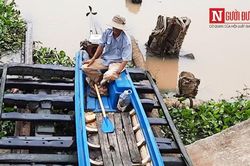 Bất ngờ với cầu kéo tự chế có thể kéo xuồng 10 tấn ở Cà Mau
