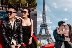 Nữ giảng viên bốc lửa Âu Hà My cùng chồng tung bộ ảnh cưới bên siêu xe Ferrari dưới chân tháp Eiffel