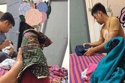 Dân tình xuýt xoa trước 'ông chồng của năm' giành làm hết việc nhà, tắm cho con khi vợ đang ở cữ