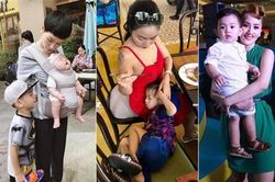 Những mỹ nhân Việt trước ống kính xinh đẹp bao nhiêu thì ở bên đàn con lại 'đậm chất bỉm sữa' và xuề xòa bấy nhiêu