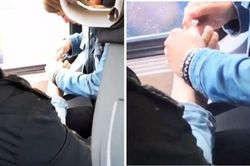 Thản nhiên cắt móng chân cho nhau trên tàu lửa, cặp đôi khiến người khác lắc đầu ngao ngán