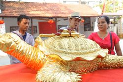 Rùa dát vàng 9999 giá cả trăm triệu đồng ở Hà Nội