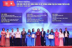 Báo Kinh tế & Đô thị đạt 2 Giải A Giải báo chí về xây dựng Đảng và xây dựng người Hà Nội thanh lịch văn minh