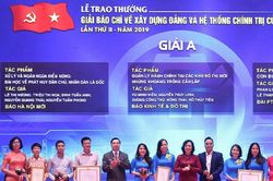 Báo PNVN đoạt Giải báo chí về Xây dựng Đảng & hệ thống chính trị của TP Hà Nội