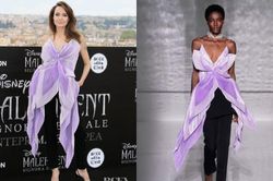 Angelina Jolie tiếp tục khiến khán giả trầm trồ khi diện cây đồ tím sương sương đẹp hơn cả mẫu của hãng