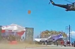 Trực thăng Mi-35 bay quá thấp phá nát lễ duyệt binh ở Indonesia
