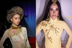 Ngô Thanh Vân bị chỉ trích vì mặc áo dài xuyên thấu