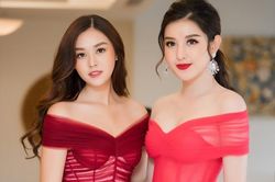 Á hậu Tường San, Huyền My diện váy trễ vai khoe vòng 1 gợi cảm
