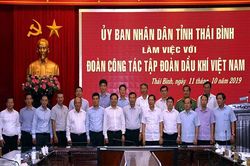 Tổng giám đốc PV GAS tham gia đoàn làm việc với lãnh đạo UBND tỉnh Thái Bình