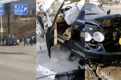 Xe sang Bentley hơn 26 tỷ nát đầu sau khi tông vào cột biển báo
