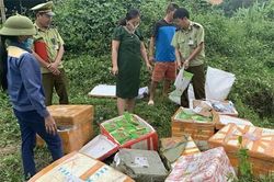 Chặn đứng xe ô tô con chở 300 kg thực phẩm đông lạnh nhập lậu từ Trung Quốc
