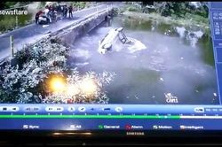 Va chạm nhẹ, ô tô rơi tõm xuống sông
