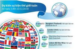 Dự kiến sự kiện quốc tế tuần tới (từ ngày 3 đến 10/11/2019)