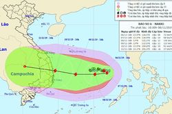 Bão số 6 mạnh giật cấp 15 hướng vào Quảng Ngãi đến Ninh Thuận