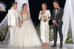 Ngô Thanh Vân bị ép nhận hoa cưới của Đông Nhi và Ông Cao Thắng
