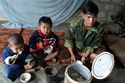 Xót xa cảnh 'gà trống nuôi con'