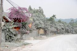 Nghệ An: Nâng cấp quốc lộ, bụi bay mịt mù phủ trắng nhà dân
