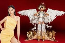 Hoàng Thùy chật vật vì phải gồng mình 'như tập tạ', trang phục dân tộc 'Cò' phải gắn thêm 15 bánh xe