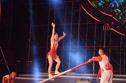Tiết mục nhào lộn trên xà đạt giải vàng của đoàn Việt Nam