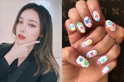 Chất phát ngất trend vẽ nail lấy cảm hứng từ logo các nhà mốt xa xỉ Gucci, Chanel, LV