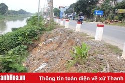 Bờ sông Nông Giang qua thị trấn Lam Sơn sạt lở nghiêm trọng