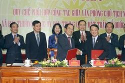 Văn phòng Chủ tịch nước và UB Trung ương MTTQ Việt Nam ký quy chế phối hợp