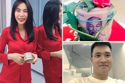 Đang giận tím người, Thủy Tiên sướng rơn khi chồng tặng cục tiền lấy từ 'quỹ đen'