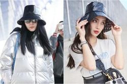 Hai nữ hoàng thảm đỏ Phạm Băng Băng - Angelababy đụng hàng chiếc nón lưới Dior kén mặt