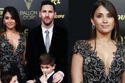Vợ người mẫu tháp tùng Messi đi nhận Quả bóng vàng 2019