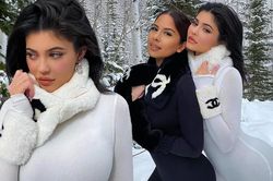 Kylie Jenner mặc bó sát 'nghẹt thở', hóa thỏ bông gợi cảm giữa trời tuyết giá