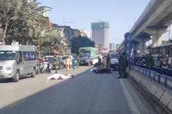 Xe tải tông vào đuôi xe máy ngay gần hầm chui Thanh Xuân, 2 người tử vong thương tâm