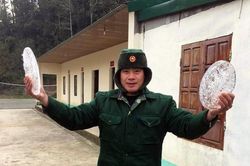 Xuất hiện băng giá ở vùng cao Nghệ An