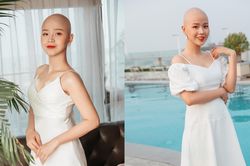 Nữ sinh ung thư miệt mài tập luyện với giày cao gót trước chung kết cuộc thi sắc đẹp