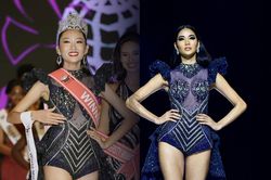 Tân HH Sinh viên Thế giới Thanh Khoa đụng độ Hoàng Thùy với bộ bodysuit xuyên thấu gợi cảm vô đối