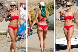 Rita Ora mặc áo tắm trắng mỏng tang lộ điểm nhạy cảm
