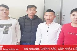 Công an TP Hà Tĩnh bắt 4 đối tượng đang say sưa trên chiếu bạc