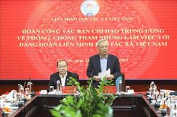 Kiểm tra, đôn đốc công tác phòng, chống tham nhũng tại Liên minh Hợp tác xã Việt Nam