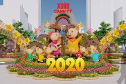 8-1-2020 thi công Đường hoa Nguyễn Huệ Xuân Canh Tý 2020