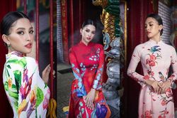 Hoa hậu Tiểu Vy khoe sắc mặn mà trong tà áo dài đón Tết