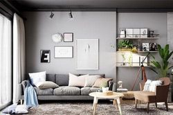 Căn hộ màu xám chủ đạo vẫn sang trọng, nổi bật ấm cúng