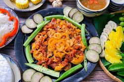 Món ngon dễ làm ngày Tết (3): Thịt heo rừng nướng chấm mắm nêm