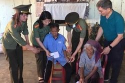 Công an Lâm Đồng tặng giếng nước, quà Tết cho người nghèo