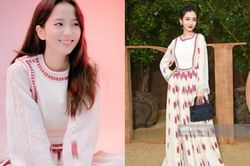 Visual Jisoo Black Pink 'đụng váy' với nữ hoàng thảm đỏ Angelababy có phần lép vế nhè nhẹ