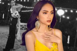 Trổ tài khiêu vũ, Hương Giang tự bàng hoàng vì cú trượt chân suýt… nguy hiểm