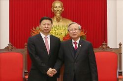 Thường trực Ban Bí thư Trần Quốc Vượng tiếp Đoàn Đại biểu Đảng Cộng sản Trung Quốc