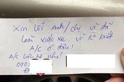 Làm xước ôtô, 'thủ phạm' để lại lời xin lỗi kèm số điện thoại